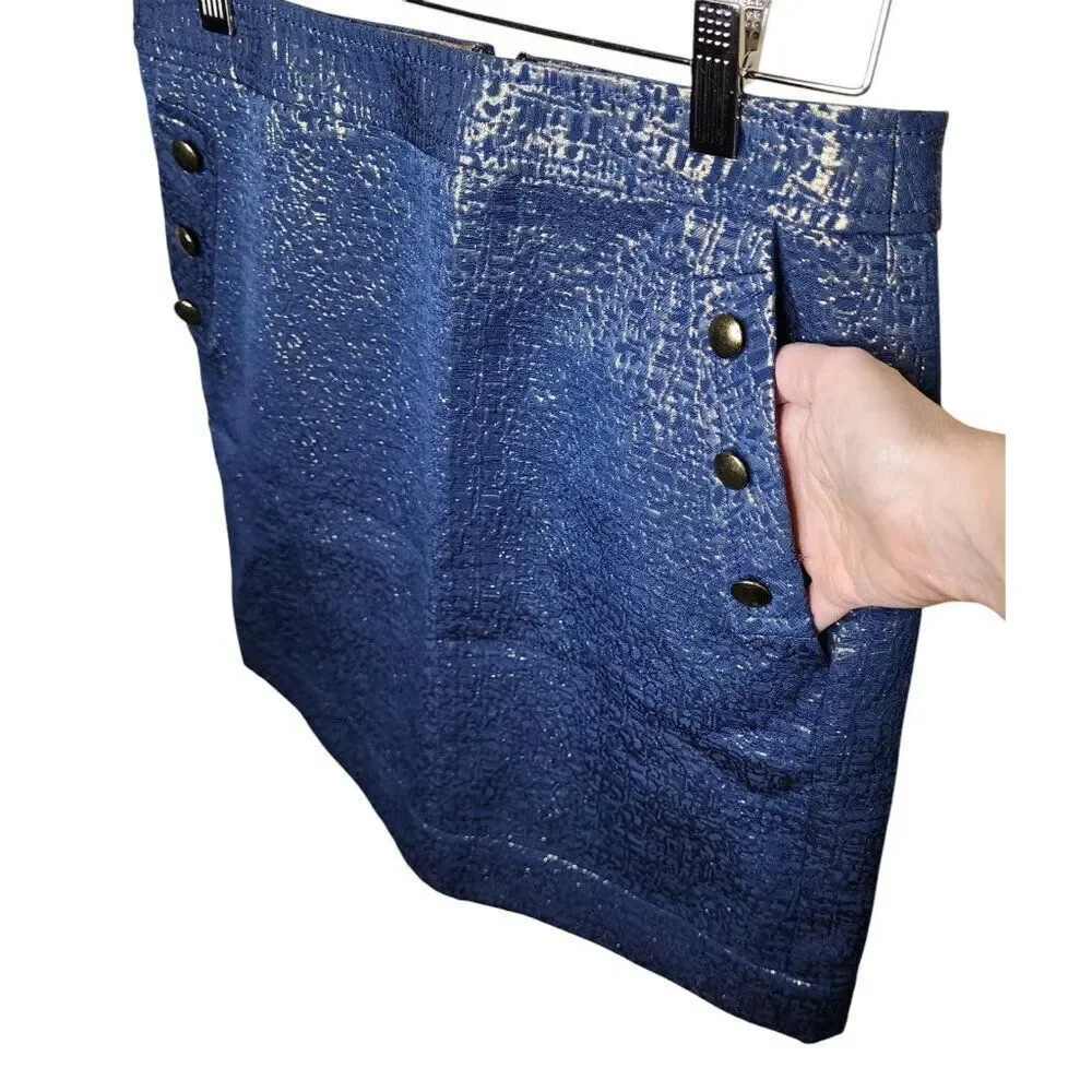 New Banana Republic Heritage Skirt Short Shimmery Womens Size 2 Blue